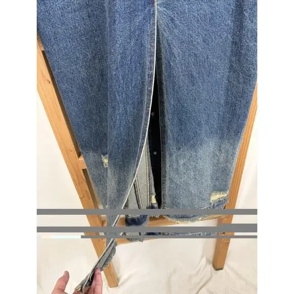 NWT Jade Gypsy Blue Distressed Denim Long Duster Jacket #1391 Size S M - Picture 8 of 10